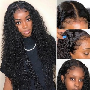 Kriyya 13x4 Curly Lace Front Wigs Virgin Human Hair Wigs Boom 180% Density