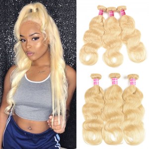 Kriyya 3 Bundles Brazilian Body Wave Hair 613 Color 100 Human Hair Bundles