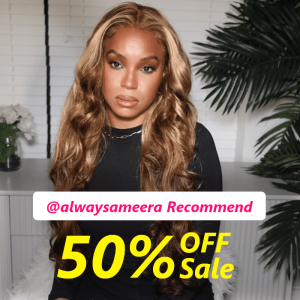 50% OFF Sale- Honey Blonde Highlight Ombre Body Wave Human Hair Wig