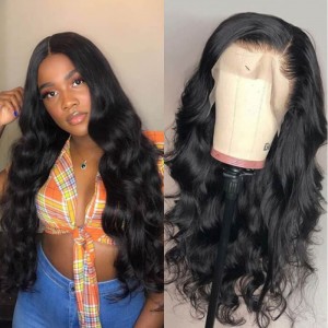 Kriyya Remy Pre Plucked 13x4 Lace Frontal Wig Body Wave Human Hair Wig 150% Density