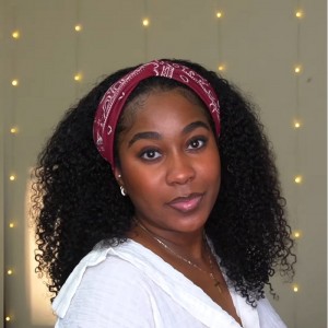Kriyya Kinky Curly 3/4 Half Wig Glueless Wigs Kinky Curly Virgin Human Hair Half Wig