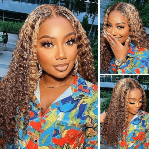 Kriyya  HYPNOTICLAADYY Recommend Honey Blonde 13X4 Lace Front Jerry Curly Human Hair Wig 150% Density With Baby Hair Favorable Price