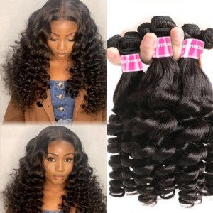 Kriyya Soft Virgin Fumi Hair Bundles 6PCS Real Curly Human Hair Weave