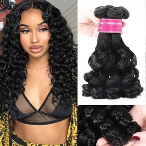 Kriyya Soft Virgin Fumi Hair Bundles 6PCS Real Curly Human Hair Weave