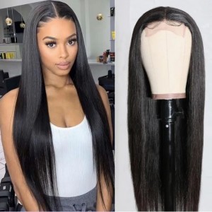 Kriyya Straight Hair Wig 150% Density Lace Part Wig Human Hair Natural Color