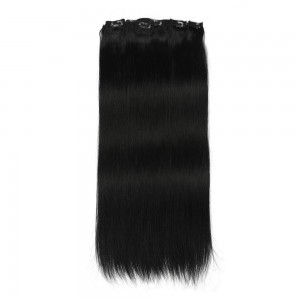Kriyya 100g Clip In Hair Extensions Jet Black Remy Human Hair Clip Ins
