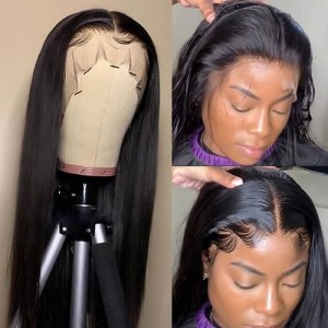 Kriyya 100% Human Hair 13x6 Lace Front Wigs With Baby hair Straight Wave Pre Plucked