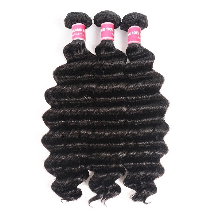 Kriyya Unprocessed Brazilian Virgin Hair 3 Pcs Loose Deep Wave Weave