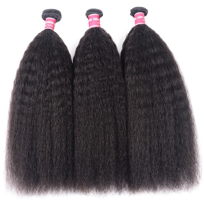 Kriyya Kinky Straight Virgin Hair 3 Bundles Deals 100% Human Hair