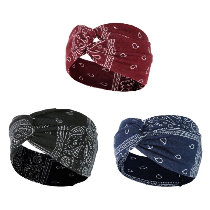 Pattern Print Knot Headband 3 Pack 