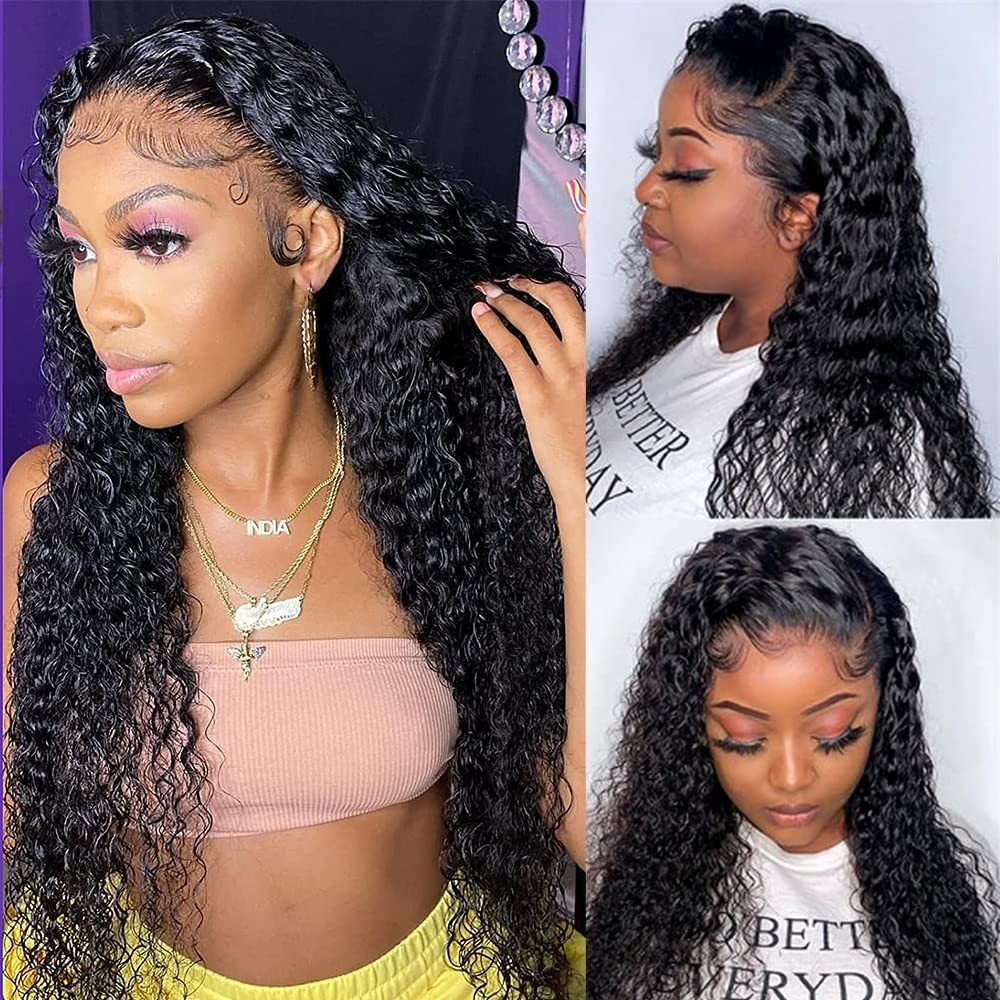 Kriyya 13x4 Curly Lace Front Wigs Virgin Human Hair Wigs Boom 180% Density