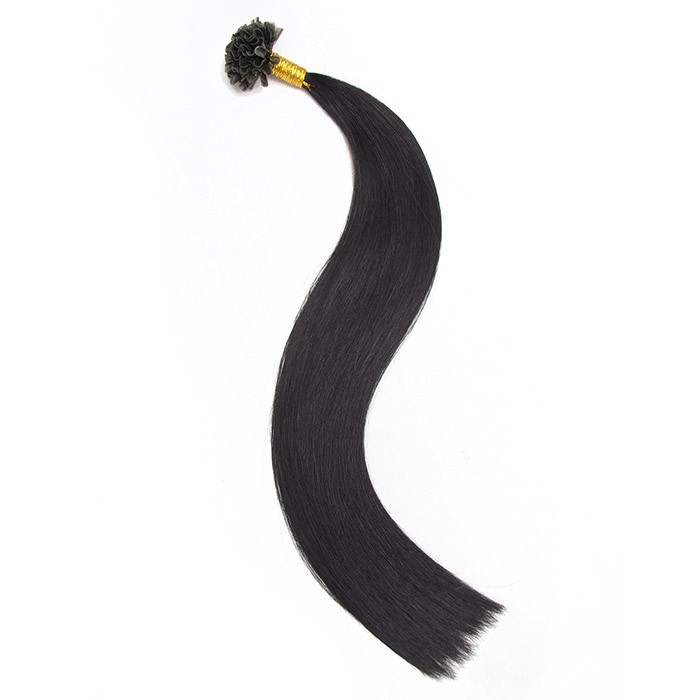 Kriyya U-Tip Hair Extensions Micro Nail Tip Hair Extensions Jet Black