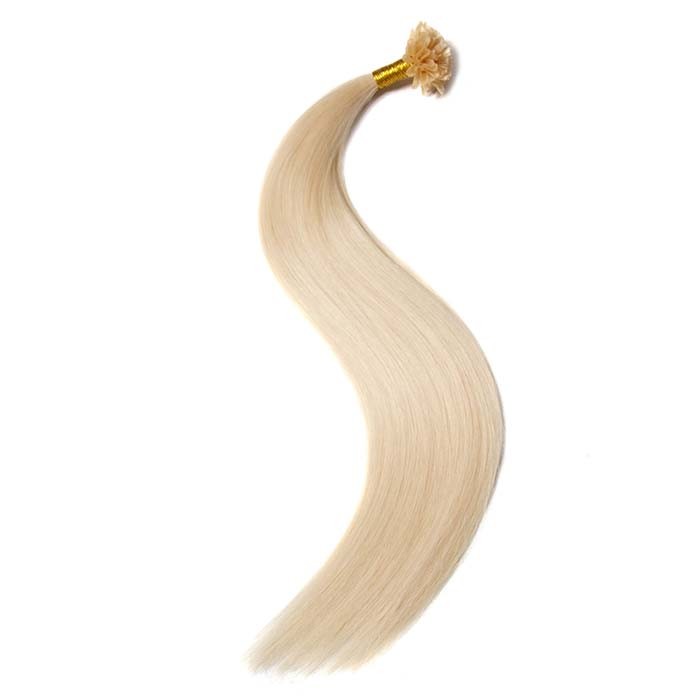 Kriyya Remy Hair Micro U-Tip Hair Extensions Platinum Blonde
