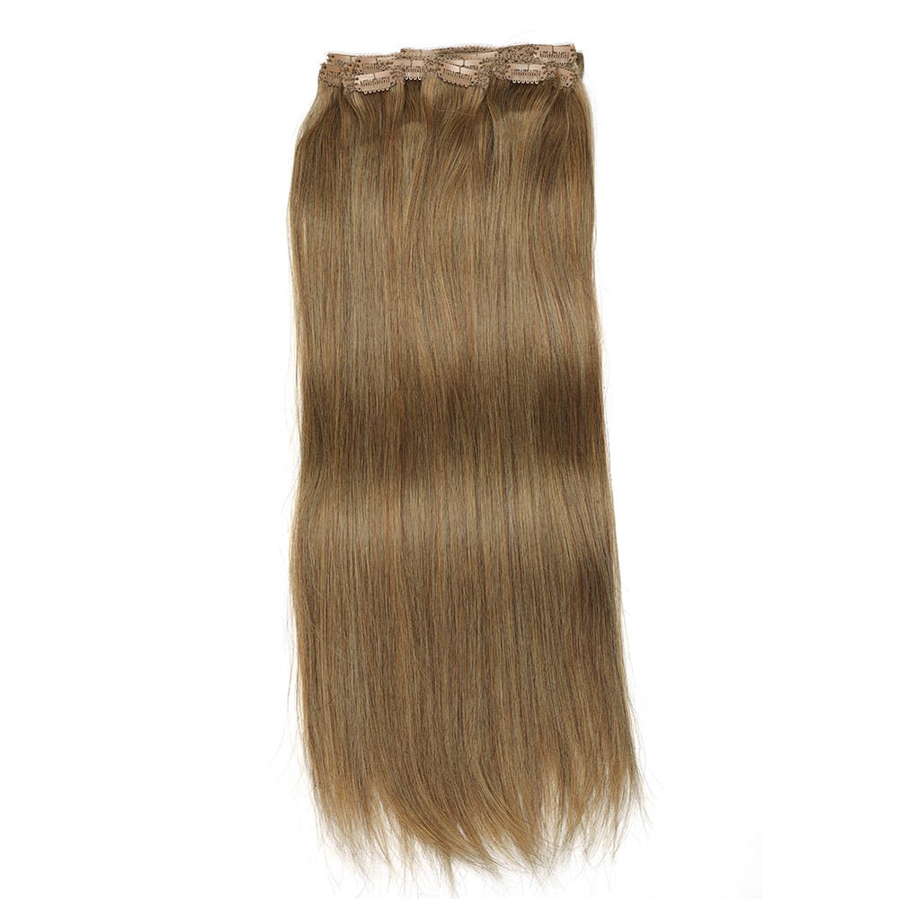 Kriyya 160g Classic Clip In Hair Extensions Light Golden Brown Remy Hair