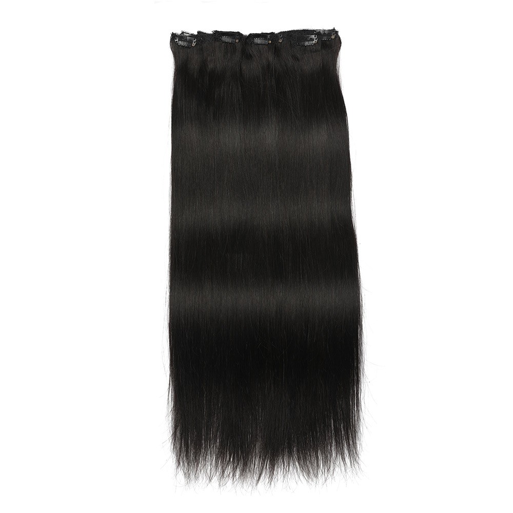 Kriyya 100g Clip In Hair Remy Hair Extensions Natural Black Color