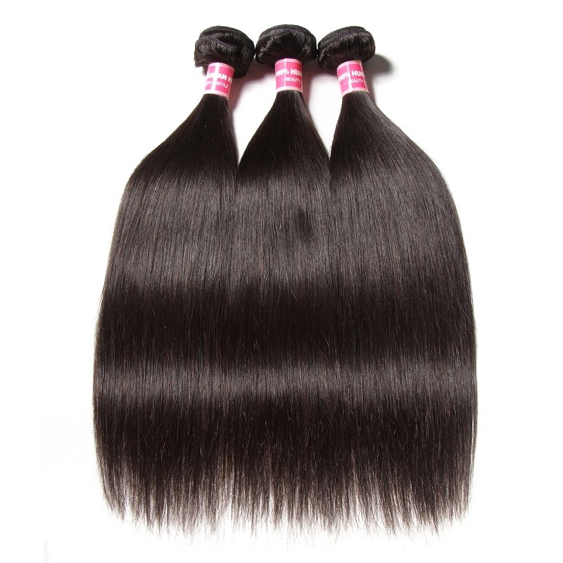 Kriyya Malaysian Straight 3 Pcs Human Hair Natural Hair Weave 9A Virgin Hair