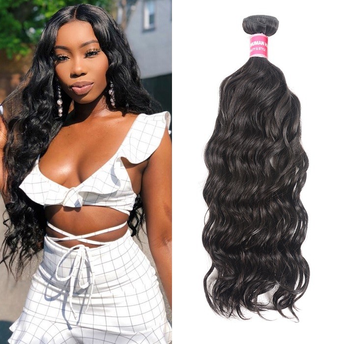 Kriyya Natural Wave Hair 1 Bundle Human Hair Weave Natural Color