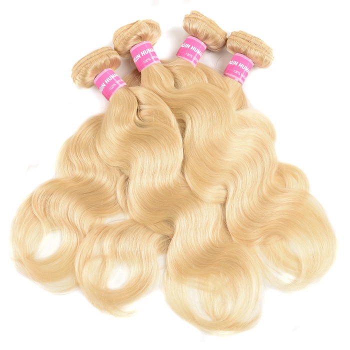 Kriyya Body Wave Hair 4 Bundles 613 Color Indian Human Hair Weave