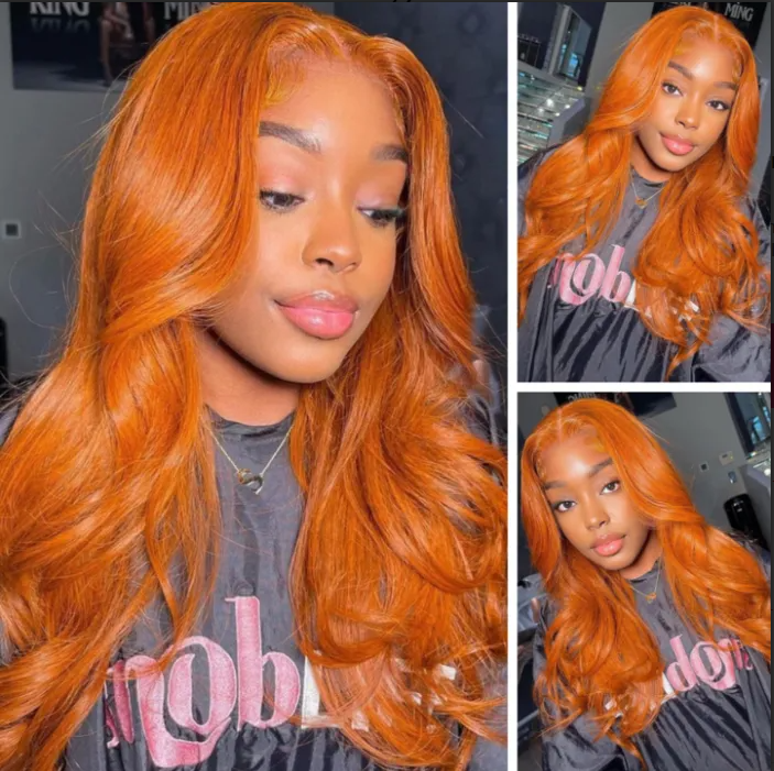 ginger body wave lace part wig