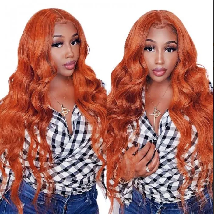 ginger color human hair wig