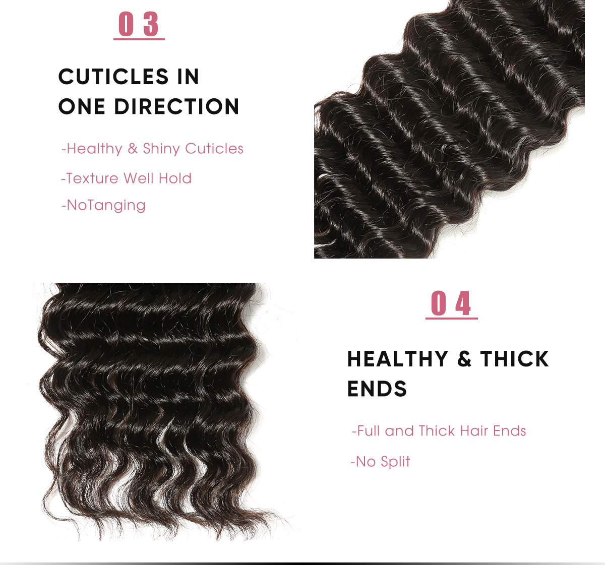 Deep Wave 3 Pcs Cheap Hair Bundles Brazilian 3 Pcs Deep Wave Bundles