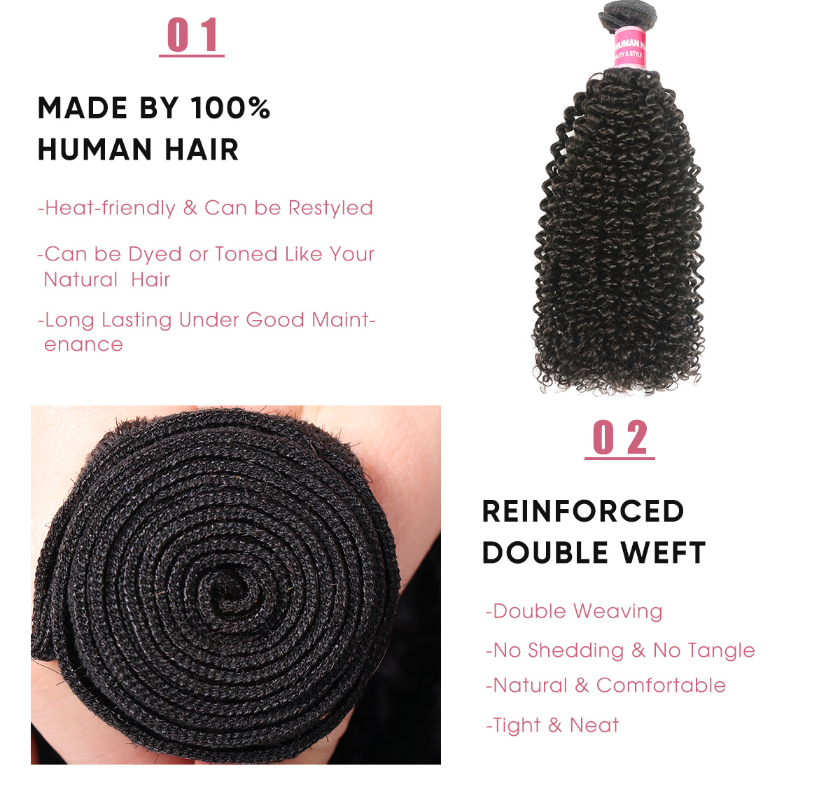 Virgin Hair 3 Pcs Kinky Curly Bundles Kinky Curly Hair Bundle Deals Human Hair