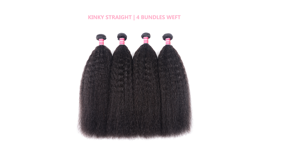 Brazilian 4 Pcs Kinky Straight Hair Bundles Virgin Hair 4 Pcs Kinky Straight Hair Bundles