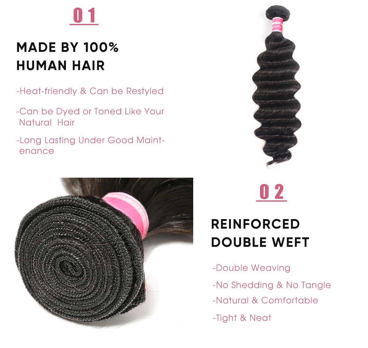 4 Pcs Loose Deep Wave Hair Bundle Deals Human Hair 4 Pcs Loose Deep Wave Hair Bundles