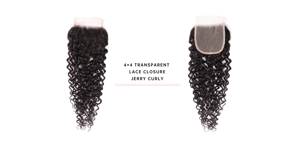 Remy Hair Jerry Curly 4x4 Transparent Lace Closure Jerry Curly Transparent Lace Closure Human Hair