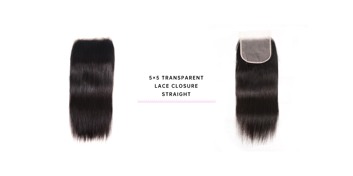 Straight 5x5 Transparent Lace Closure Virgin Hair Straight Remy Hair 5x5 Transparent Lace Closure