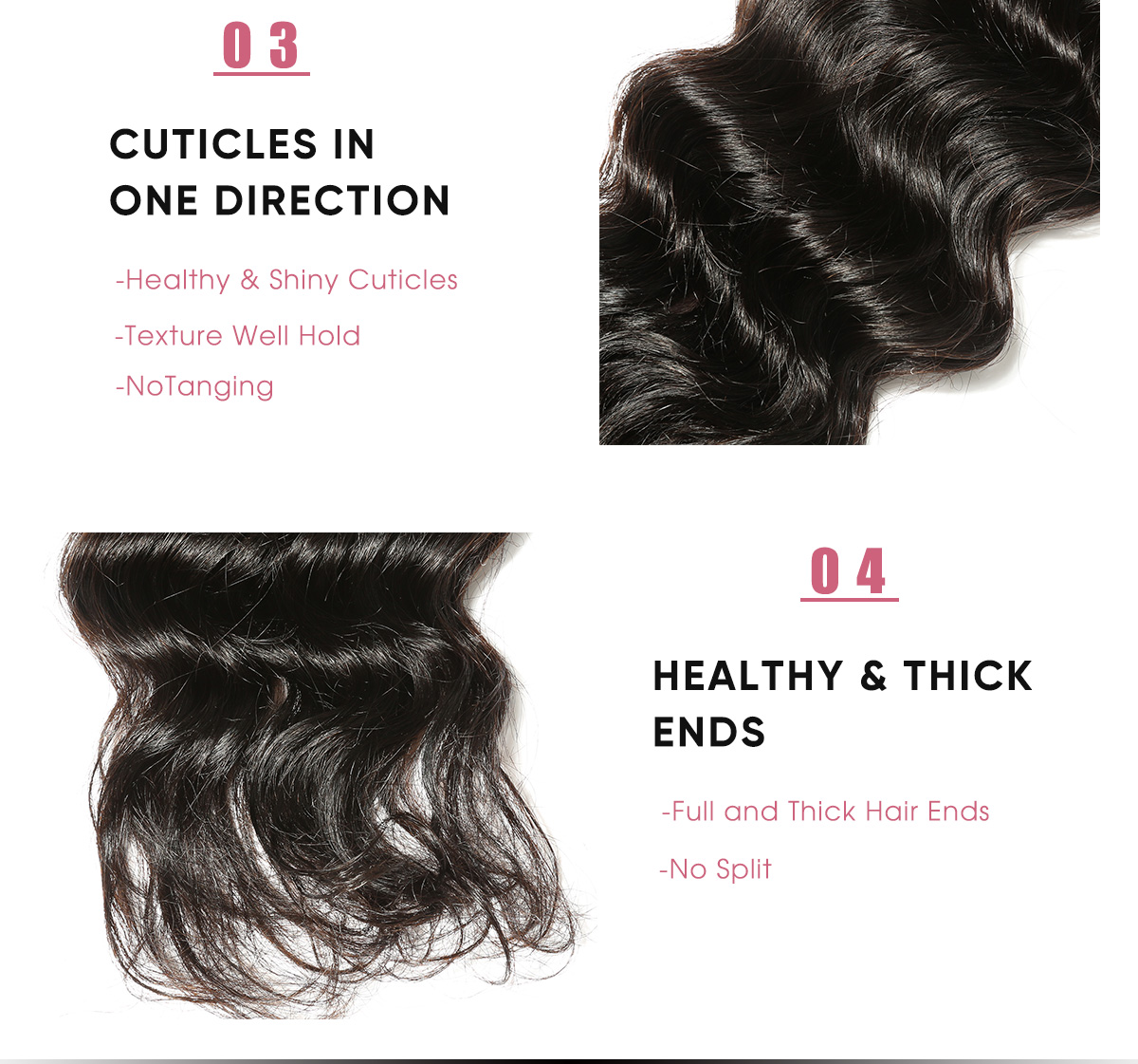 Natural Wave Hair Bundle Deals Human Hair Virgin Hair 4 Pcs Natural Wave Hair Bundles