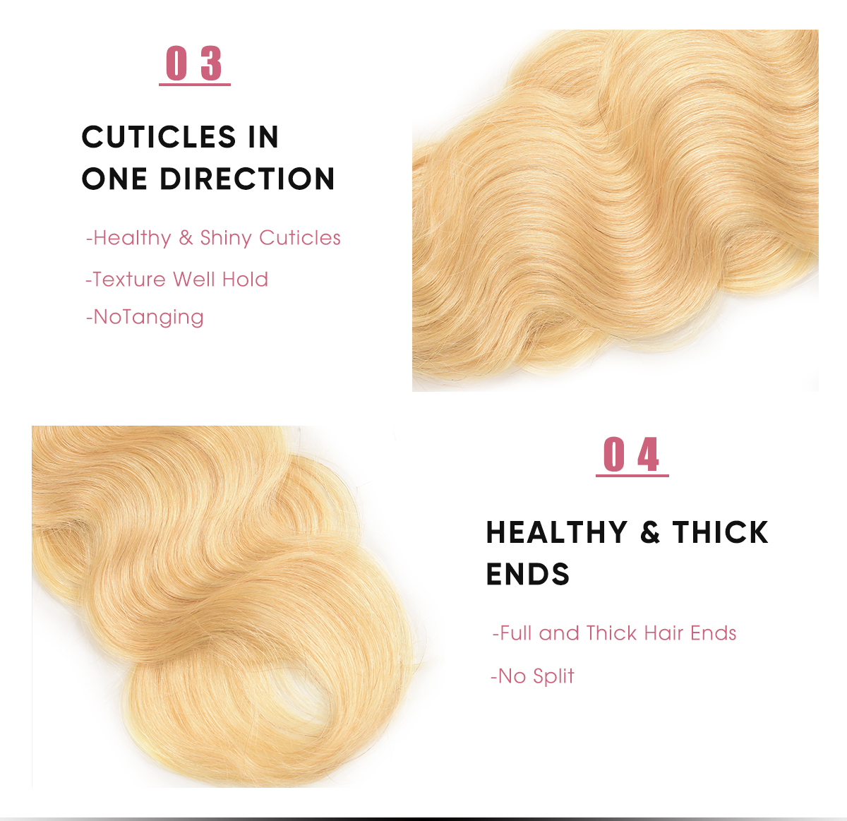 Body Wave 1B/613 Ombre 3 Pcs 100 Human Hair Bundles Body Wave 3 Bundles Human Hair Weave 1B/613 Ombre