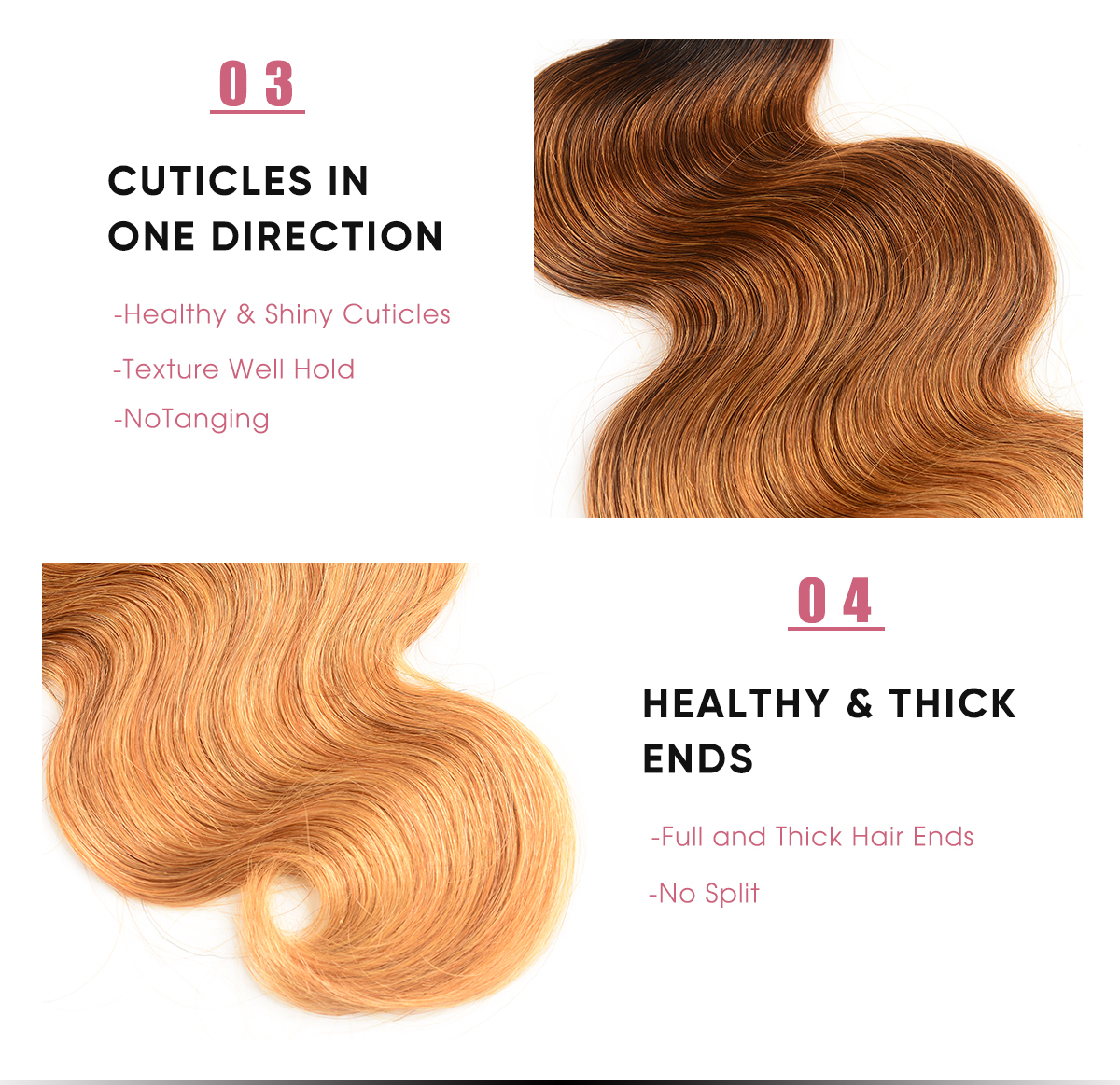 Body Wave Brazilian 3 Bundles Human Hair Weave Body Wave Cheap 3 Pcs Human Hair Bundles T1B/4/27 Ombre