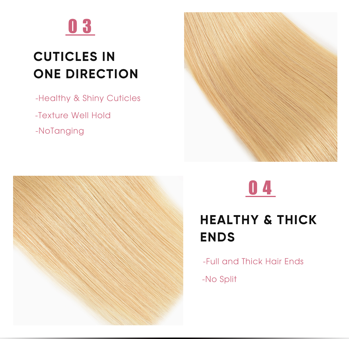 Straight 1B/613 Ombre 3 Pcs 100 Human Hair Bundles Straight 3 Bundles Human Hair Weave 1B/613 Ombre