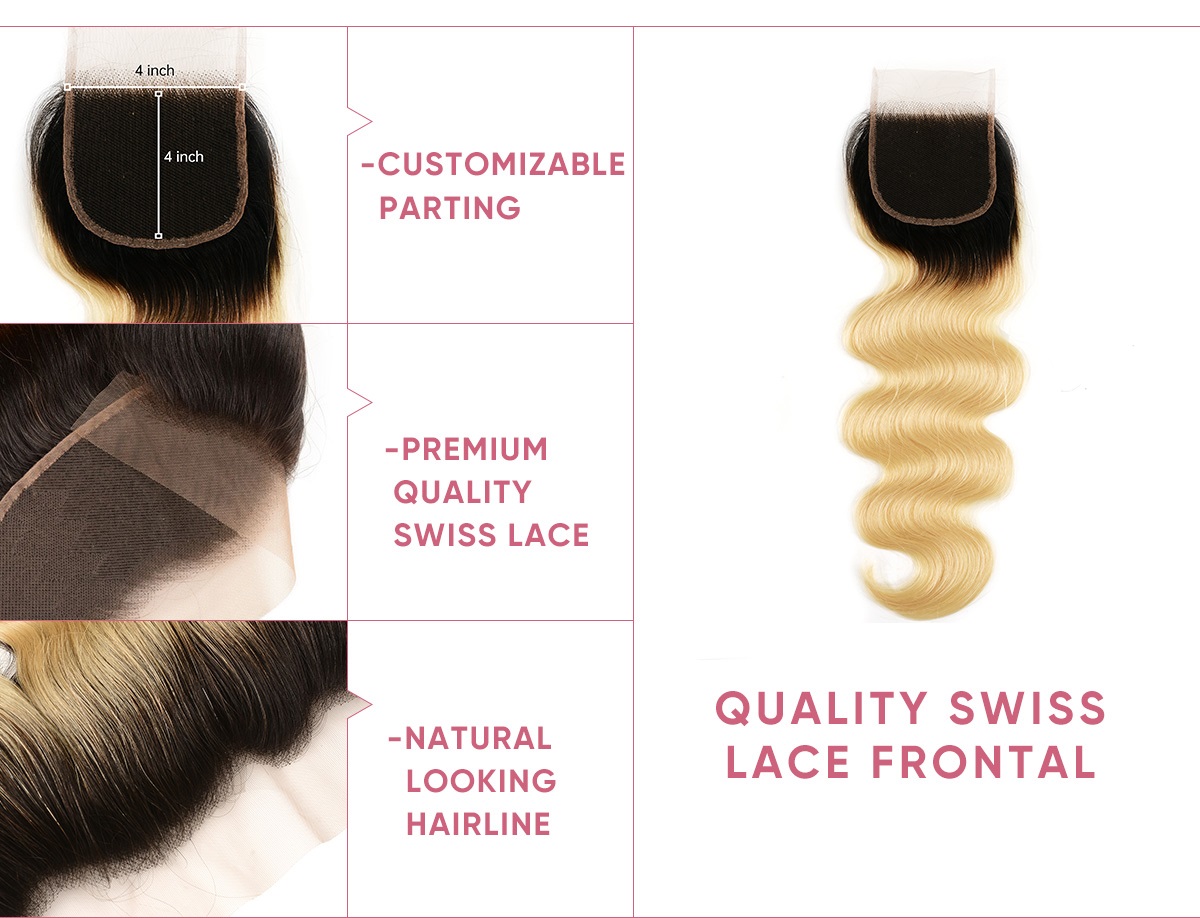 Body Wave Virgin Hair 4 Bundles With 4x4 Lace Closure