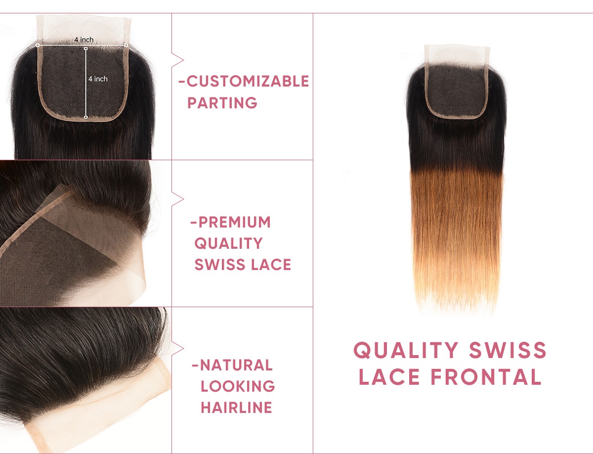 Straight Human Hair 3pcs With Lace Closure Brazilian Straight Hair Bundles With 4x4 Closure
