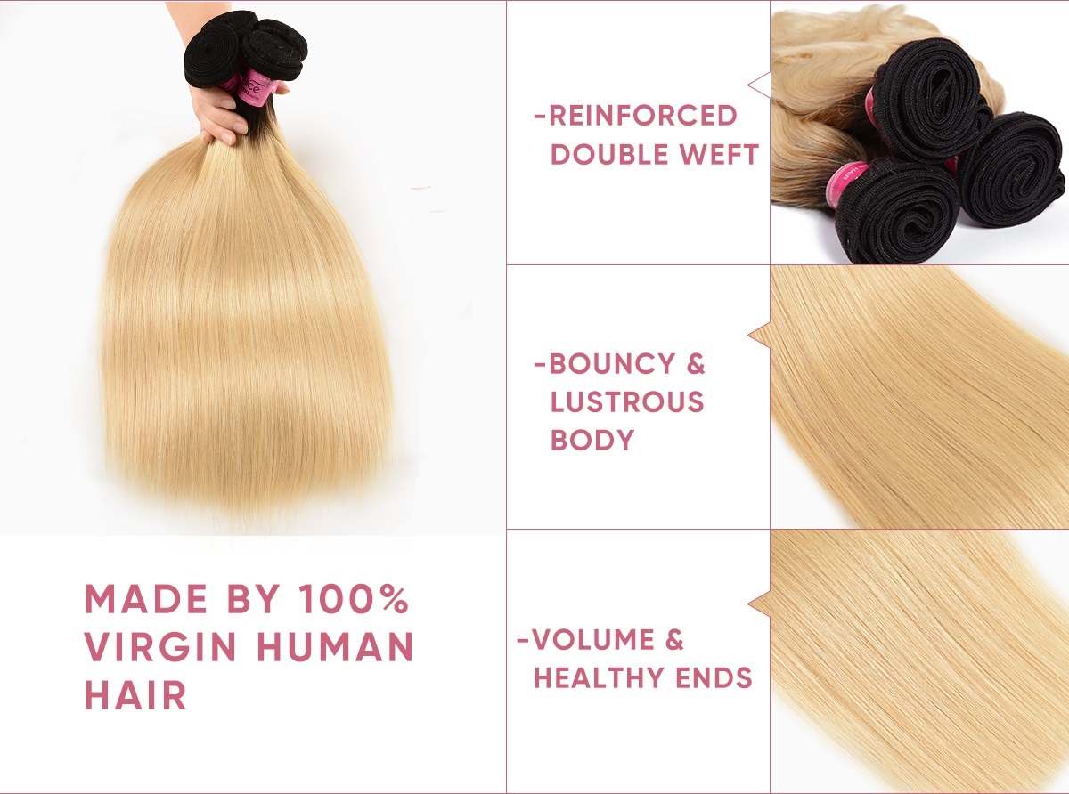 Straight 3pcs With 4x4 Lace Closure Straight Virgin Hair 3 Bundles With Closure