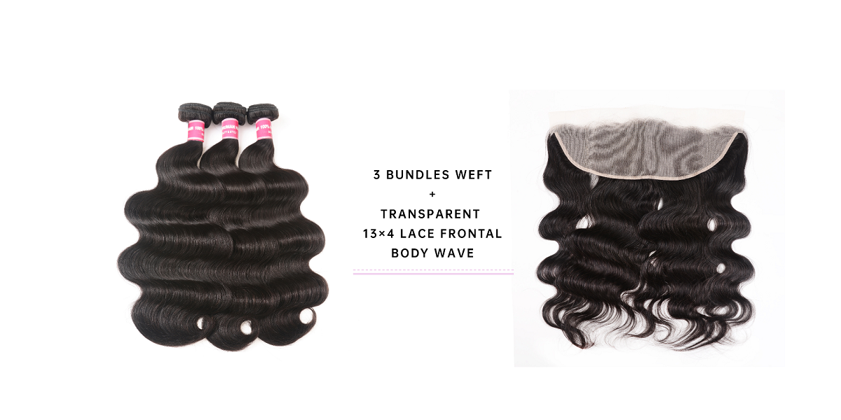 Body Wave 3 Bundles With Transparent Frontal 13x4 Inch Body Wave Bundles With Transparent Frontal 13x4 Inch