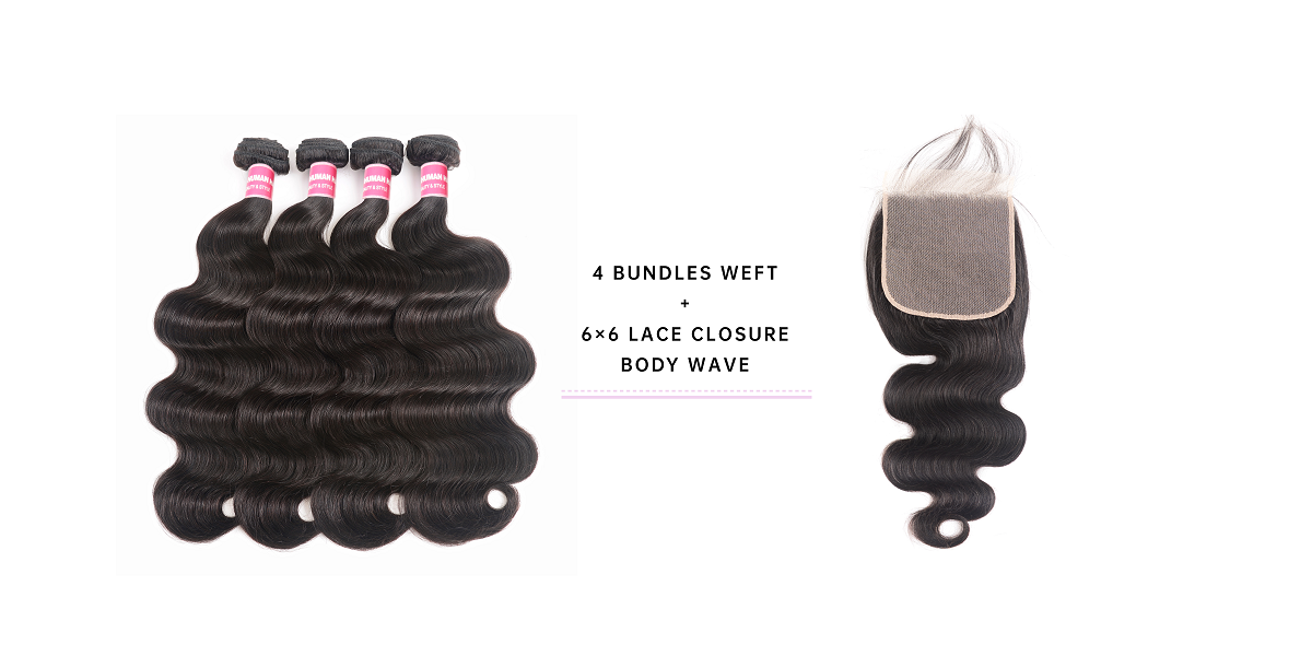 Virgin Hair 4 Bundles With Lace Closure 6x6 Inch Cheap Bundles With 6x6 Lace Closure