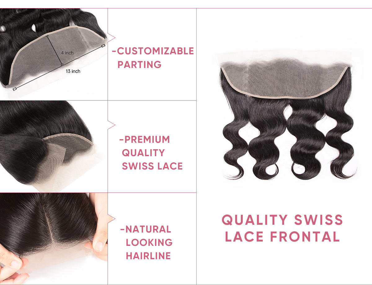 Brazilian Body Wave Bundles With Transparent Frontal Brazilian Body Wave With 13x4 Transparent Lace Frontal