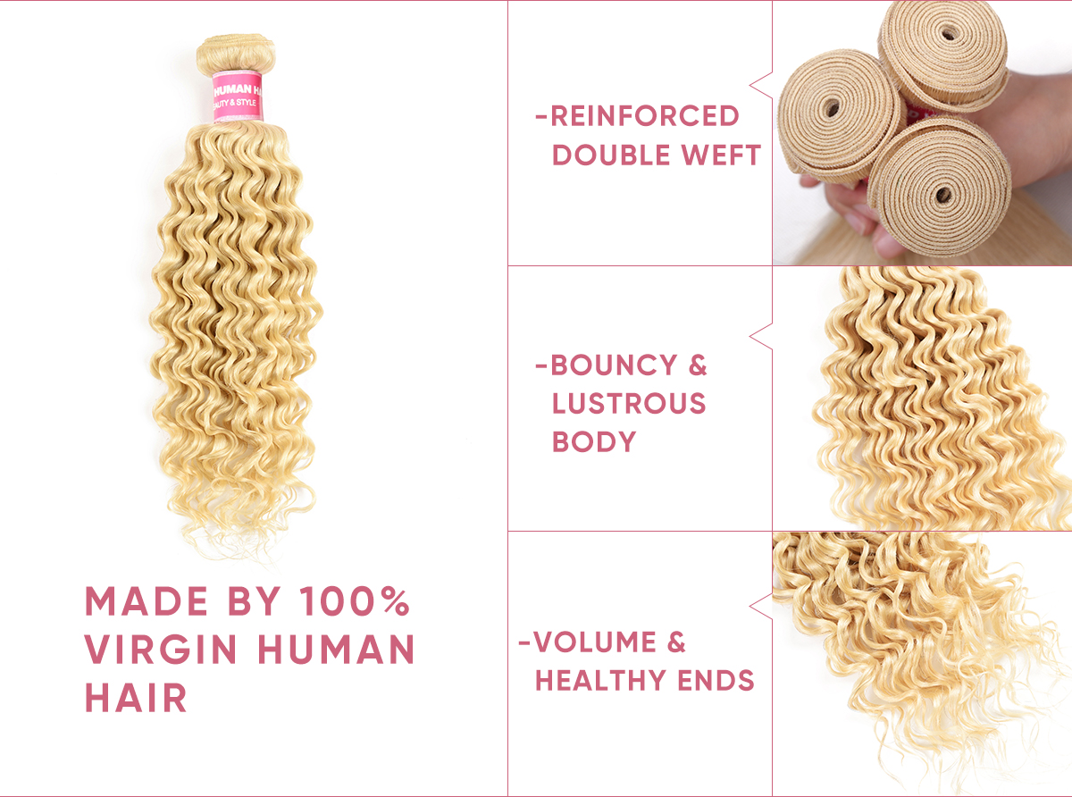 Deep Wave 3pcs With 4x4 Lace Closure Deep Wave Human Hair 3pcs With Lace Closure