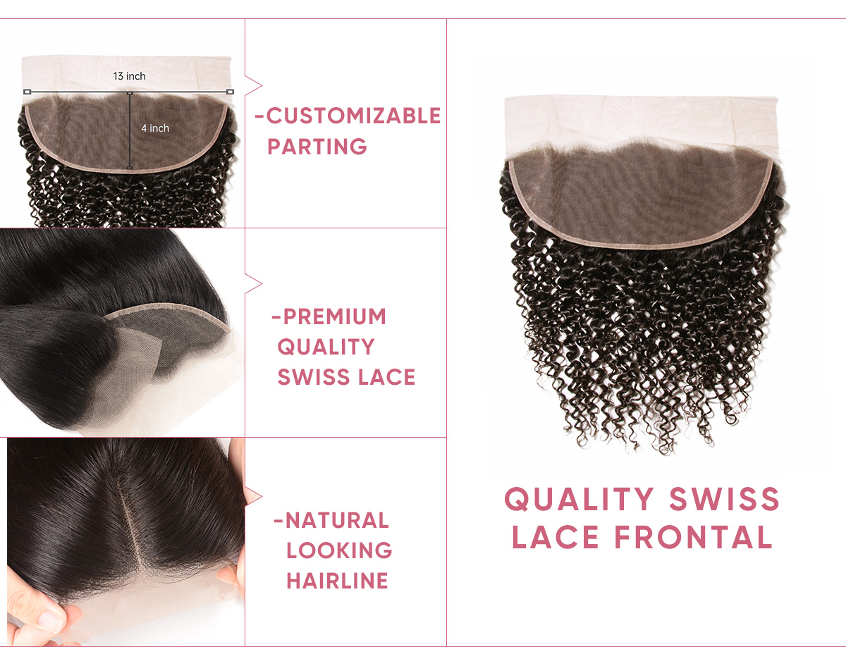 Brazilian Jerry Curly With 13x4 Lace Frontal