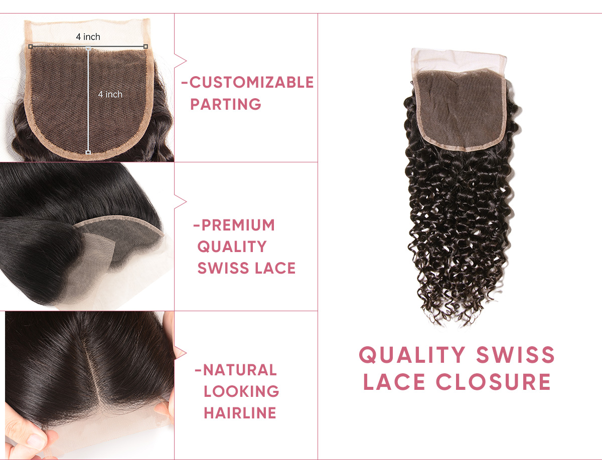 Jerry Curly Virgin Hair 3 Bundles With Closure Jerry Curly Hair Bundle Deals With Closure
