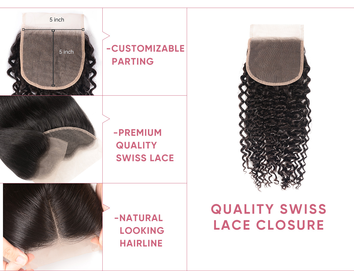 Jerry Curly Virgin Hair With 5x5 Lace Closure Jerry Curly Human Hair With 5x5 Closure