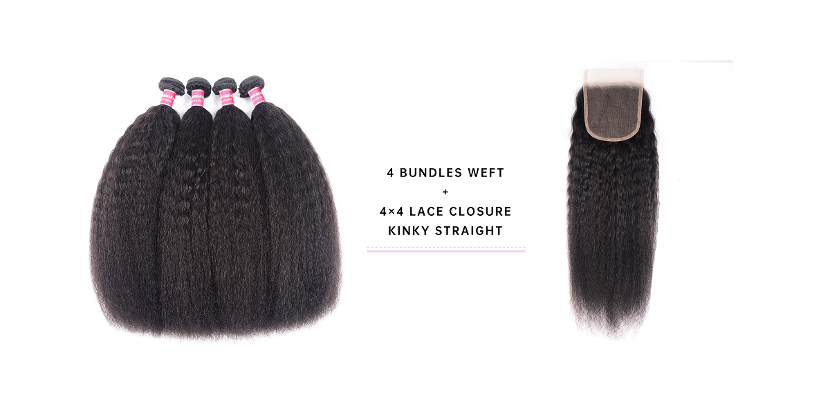 Brazilian Kinky Straight Bundles With Closure
