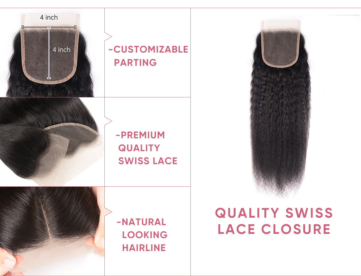 Kinky Straight Hair Weave With Closure