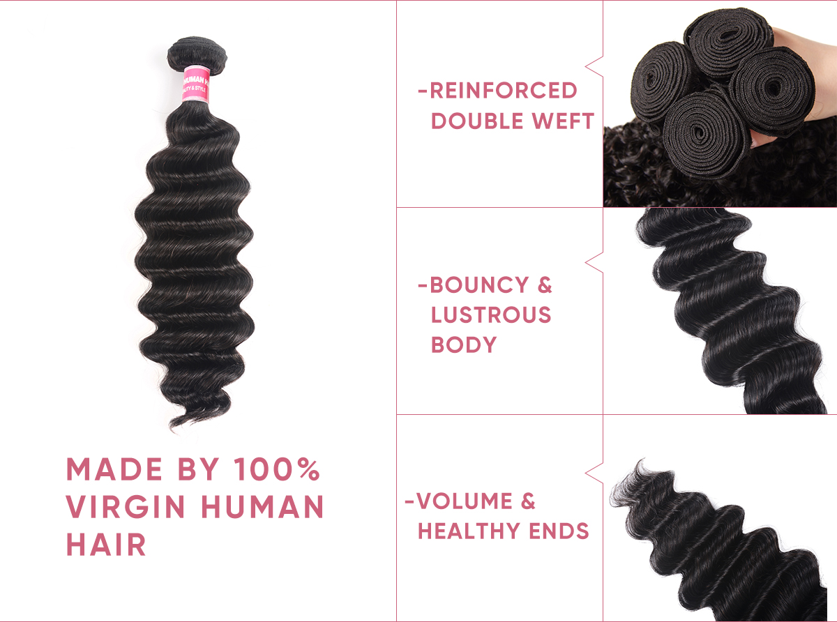 Loose Deep Wave Human Hair Weave With 4x4 Lace Closure Loose Deep Wave Weave Hair With 4x4 Lace Closure