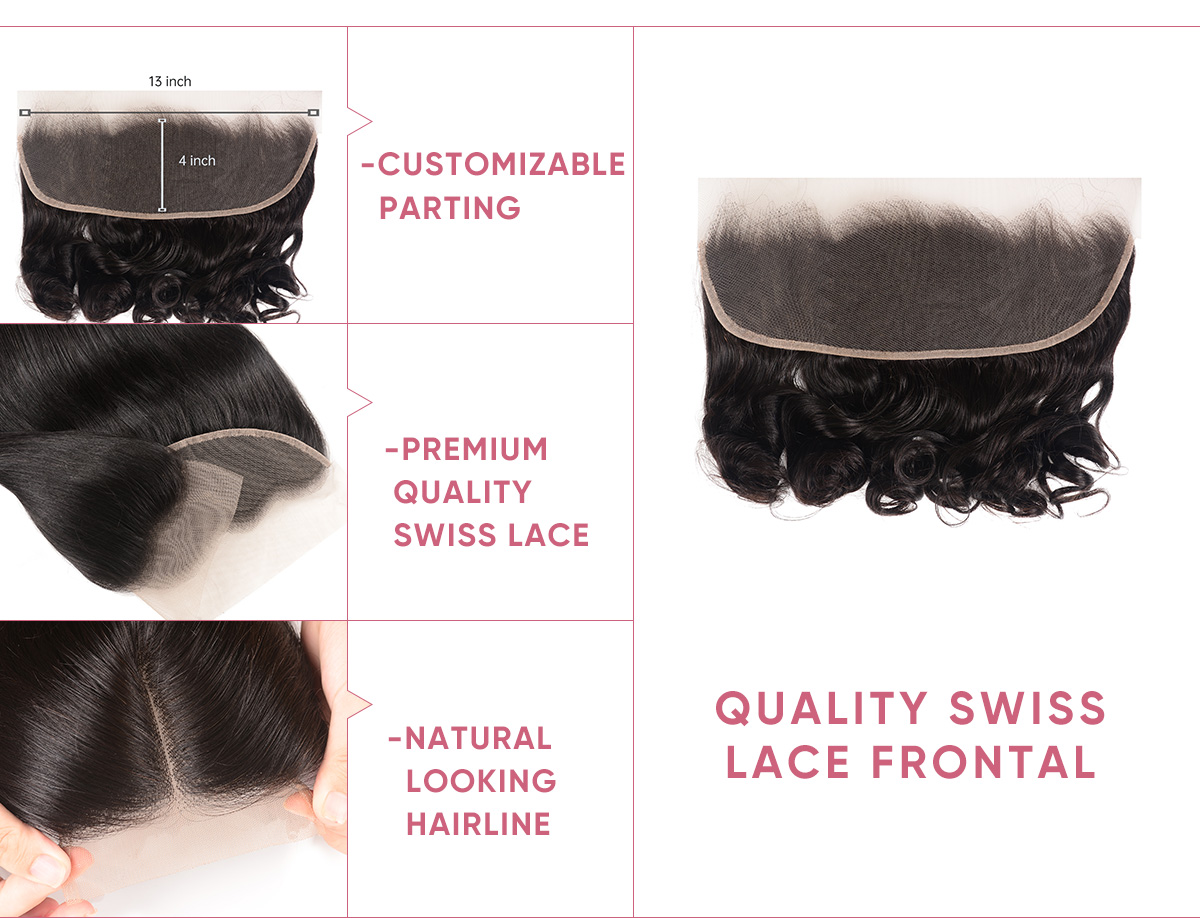 Cheap Loose Wave 3 Bundles With Frontal Brazilian Loose Wave Hair Bundles With 13x4 Frontal