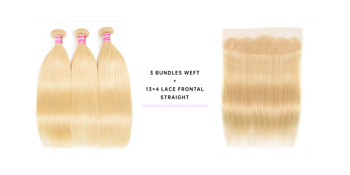 Straight 3 Bundles With Lace Frontal 13x4 Inch Brazilian Hair Straight Bundles With Frontal