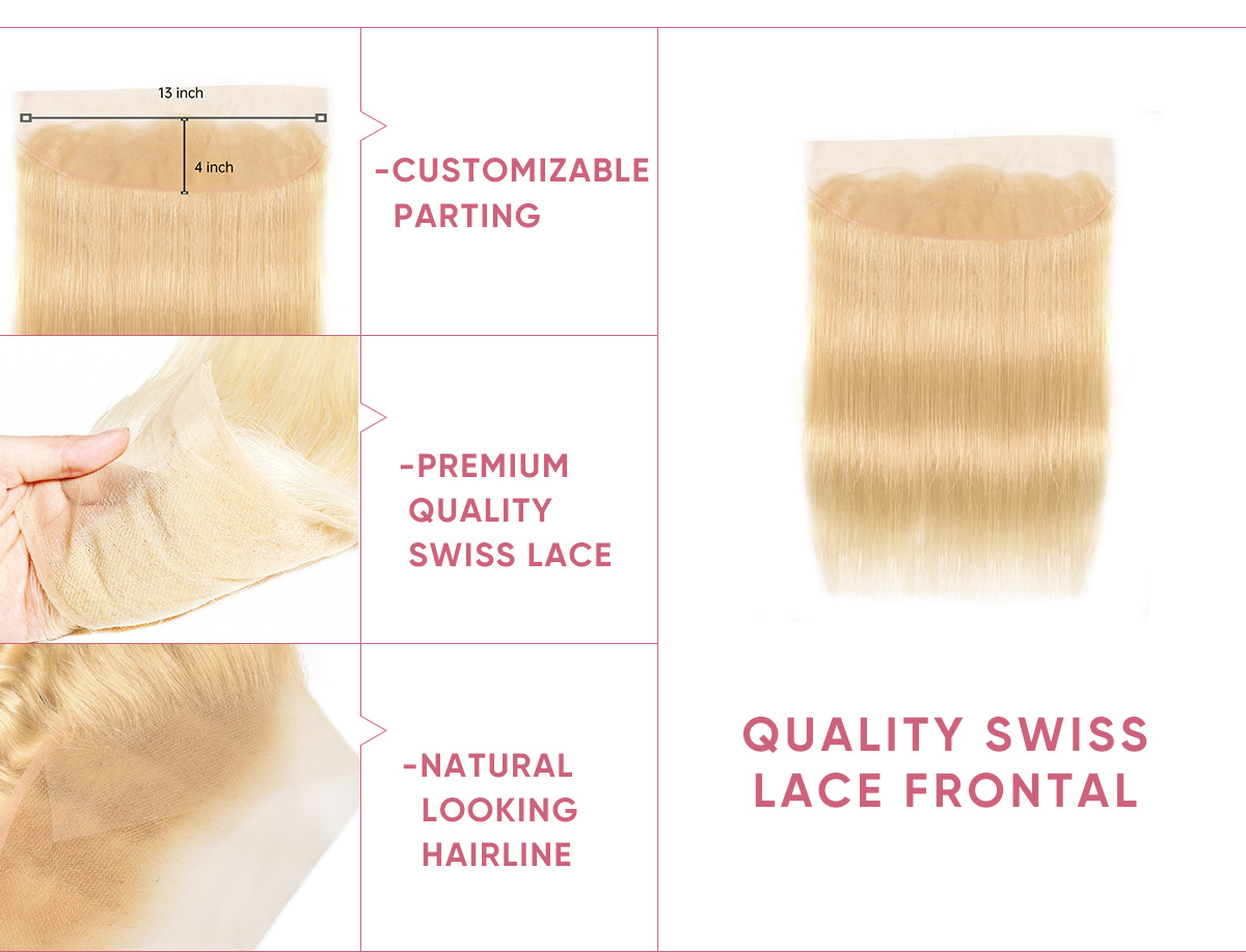 3 Bundles Straight With Lace Frontal 13x4 Inch Straight Hair Weave With 13x4 Lace Frontal